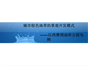 城市灰色地带的景观开发模式西雅图油库公园开发案例.ppt