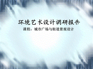 城市广场与街道景观设计环境艺术设计调研报告.ppt