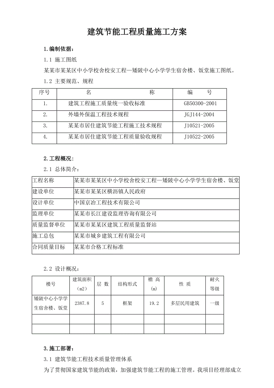 学校宿舍楼饭堂建筑节能工程质量施工方案.doc_第1页