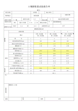 土壤膨胀量试验报告单.docx