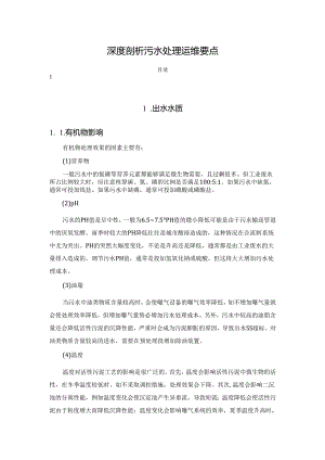 深度剖析污水处理运维要点.docx