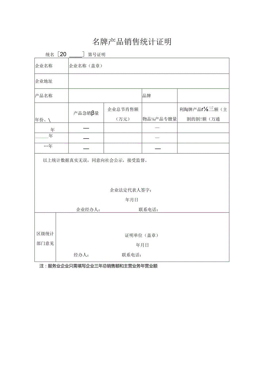 名牌产品销售统计证明.docx_第1页