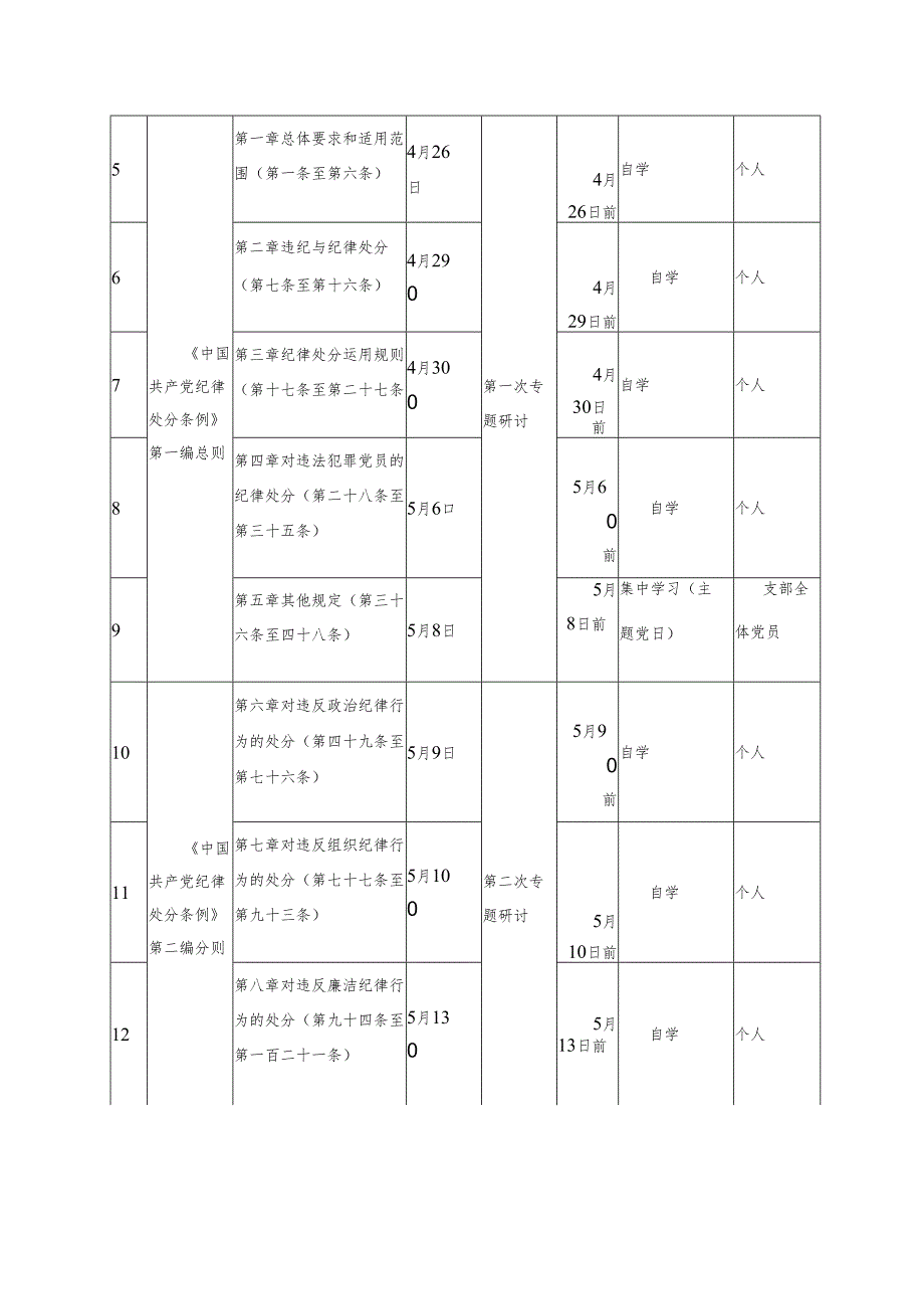 (3篇)党纪学习教育计划表2024年.docx_第3页