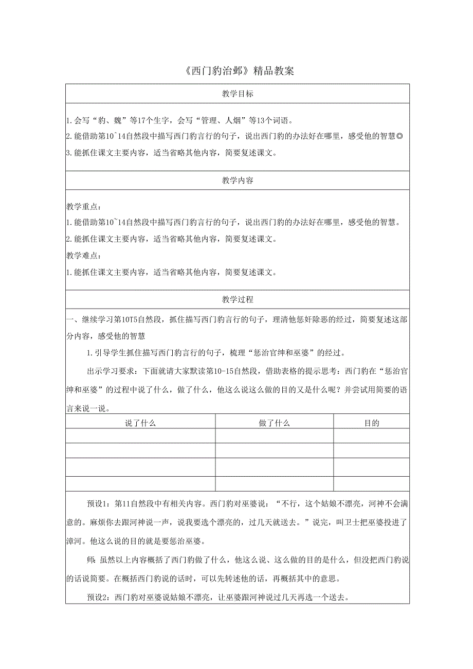 《西门豹治邺》精品教案.docx_第1页