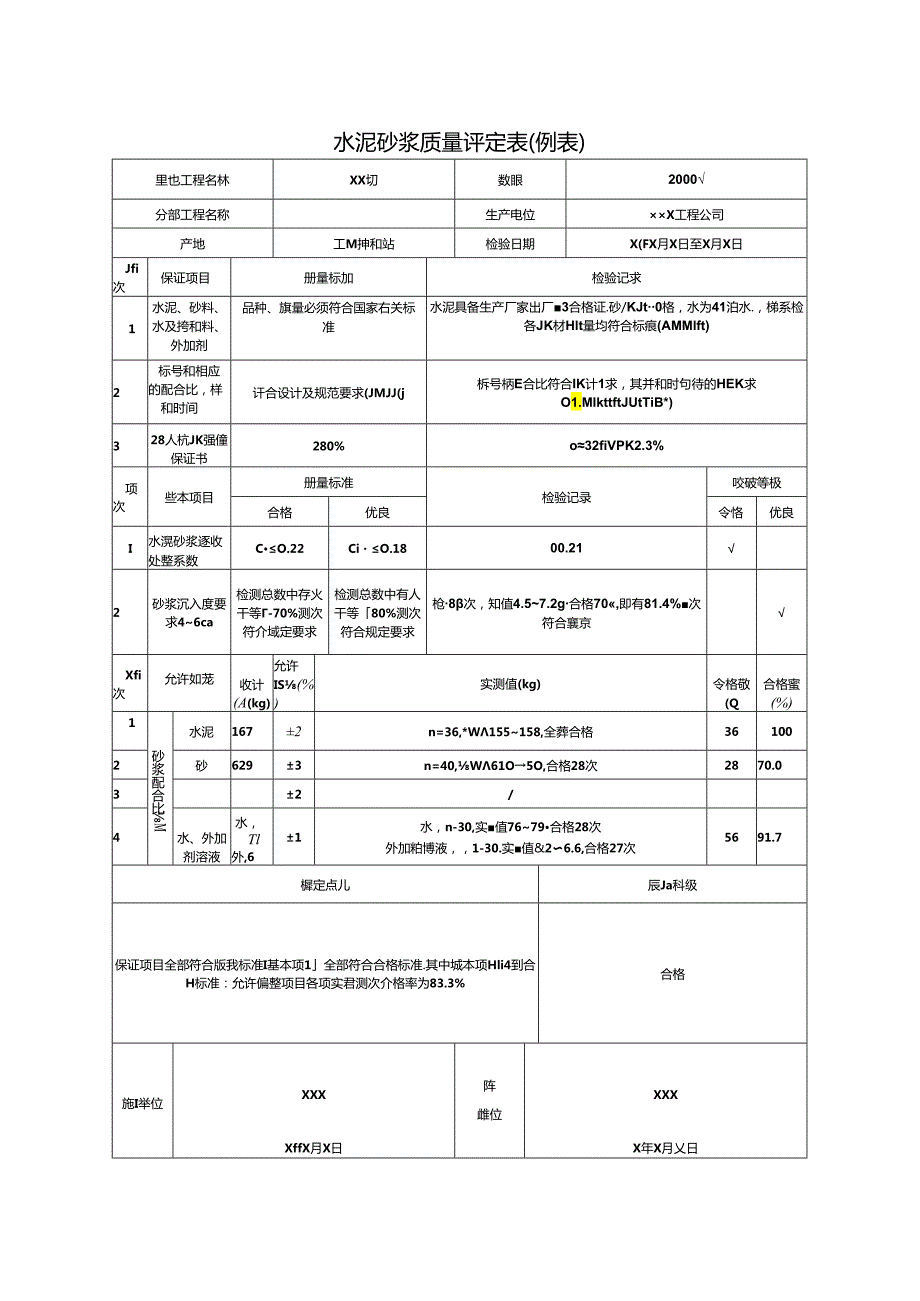 水泥砂浆质量评定表.docx_第1页