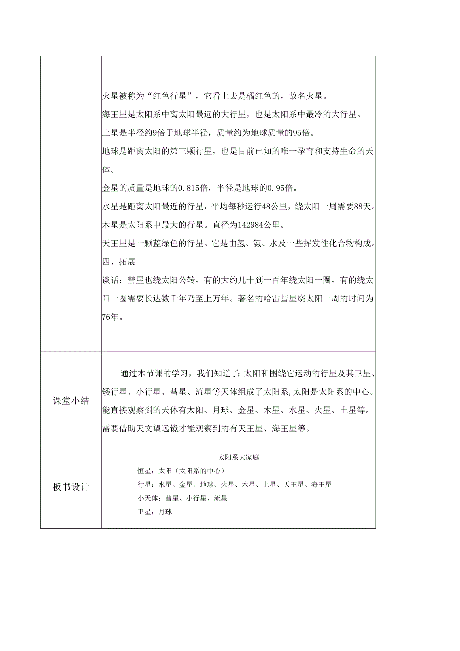 3-1 太阳系大家庭（教学设计）-六年级科学下册（教科版）.docx_第3页