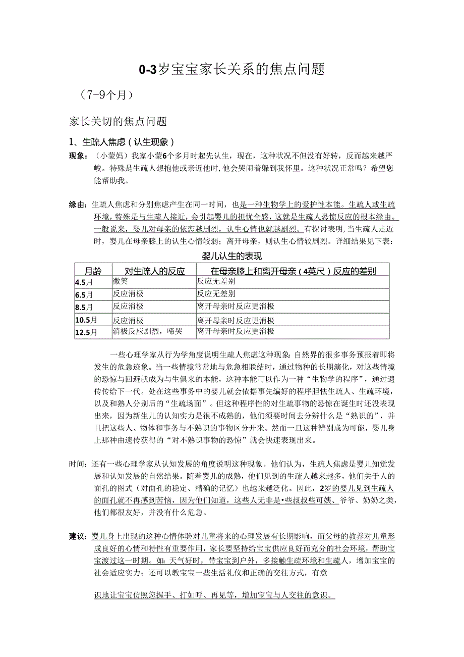 0-3岁宝宝家长关心的焦点问题.docx_第1页