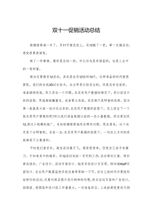 双十一促销活动总结.docx