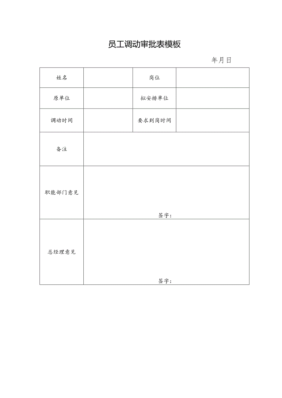 员工调动审批表模板.docx_第1页