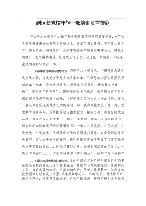 【心得体会】副区长党校年轻干部培训发言提纲.docx