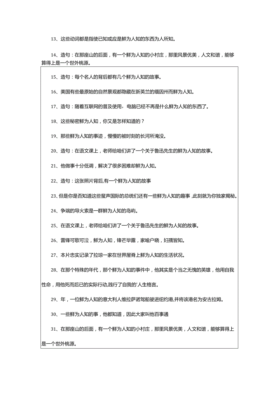 2024年鲜为人知造句.docx_第2页