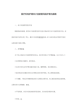 医疗机构护理非计划拔管风险护患沟通表.docx