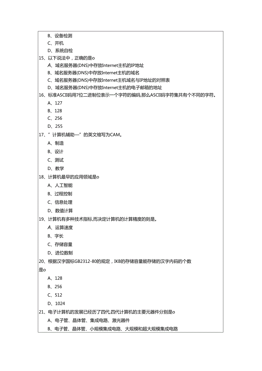 计算机专业文化基础复习题(含六卷)含答案解析.docx_第3页