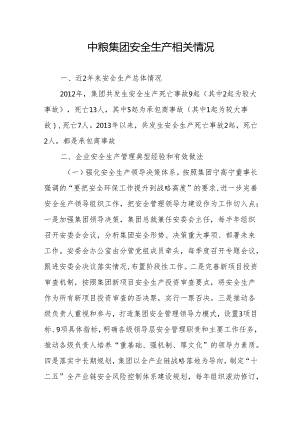 中粮集团安全生产相关情况.docx