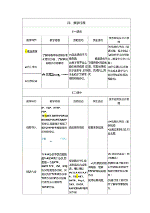 计算机网络技术基础教程 教案-教学设计 单元3.4 常用网络协议.docx