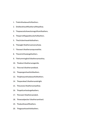 用“feathers”造句的简单句子.docx