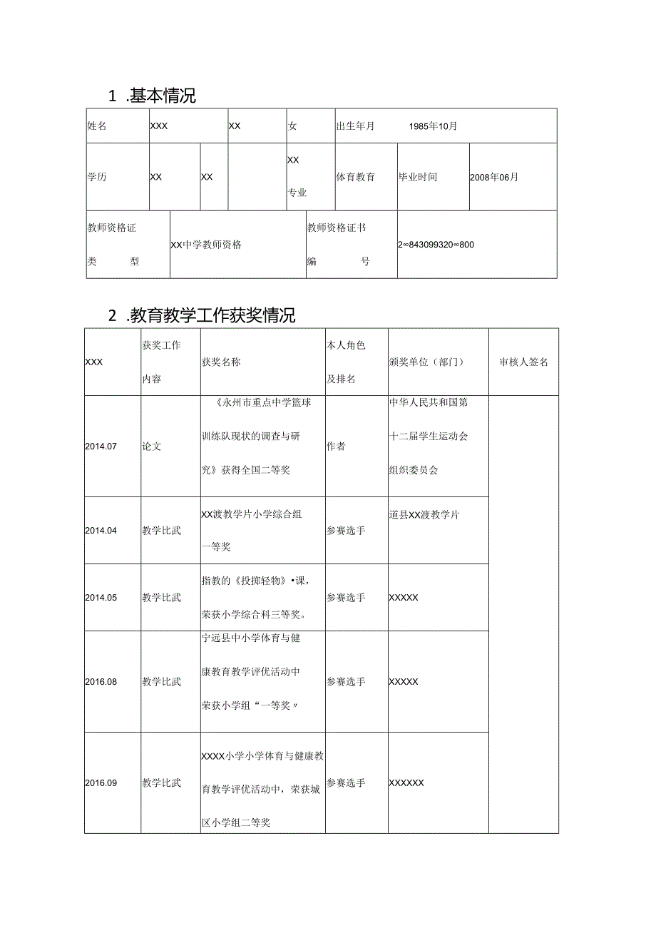 职称专用——教育教学工作考核表.docx_第3页