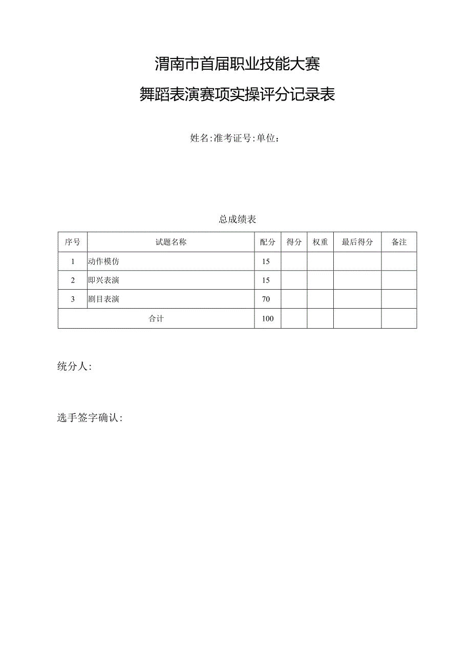 渭南市首届职业技能大赛——舞蹈表演赛项实操考核样题.docx_第3页