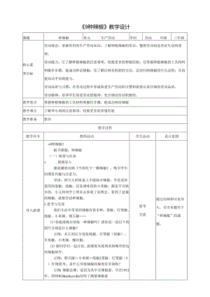 《9 种辣椒》教案 川民版劳动教育三下.docx