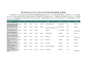 陕西省延安市幼儿园名录2019版519家.docx