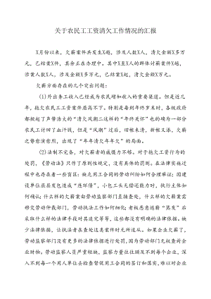 关于农民工工资清欠工作情况的汇报.docx