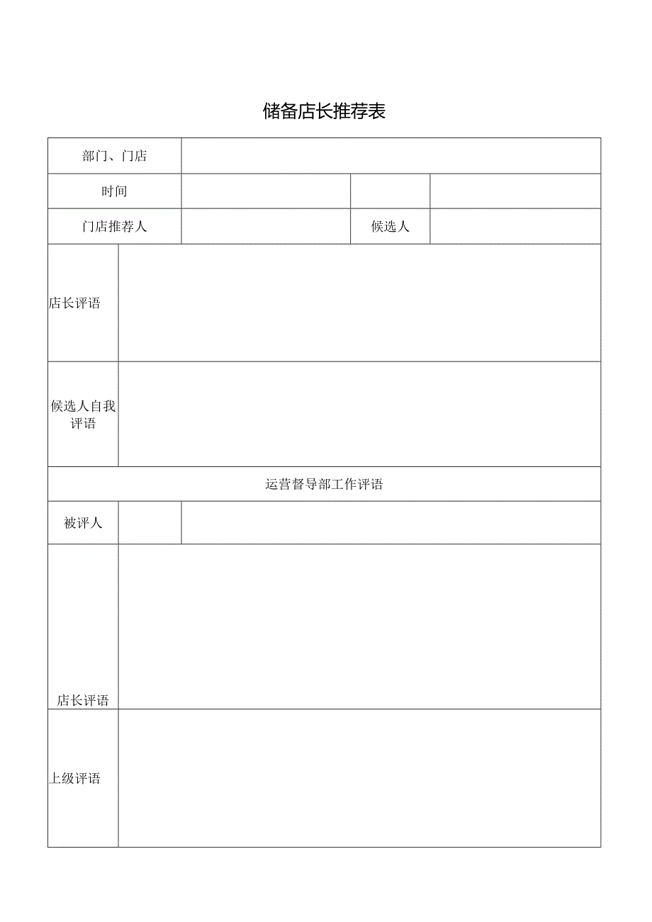 储备店长推荐表.docx_第1页