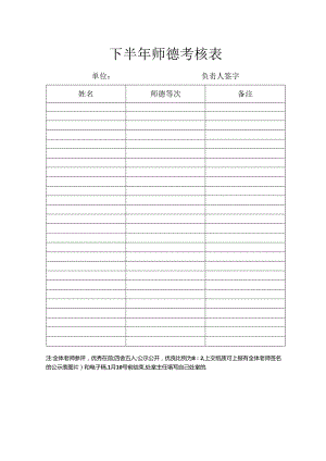 下半年师德考核表.docx