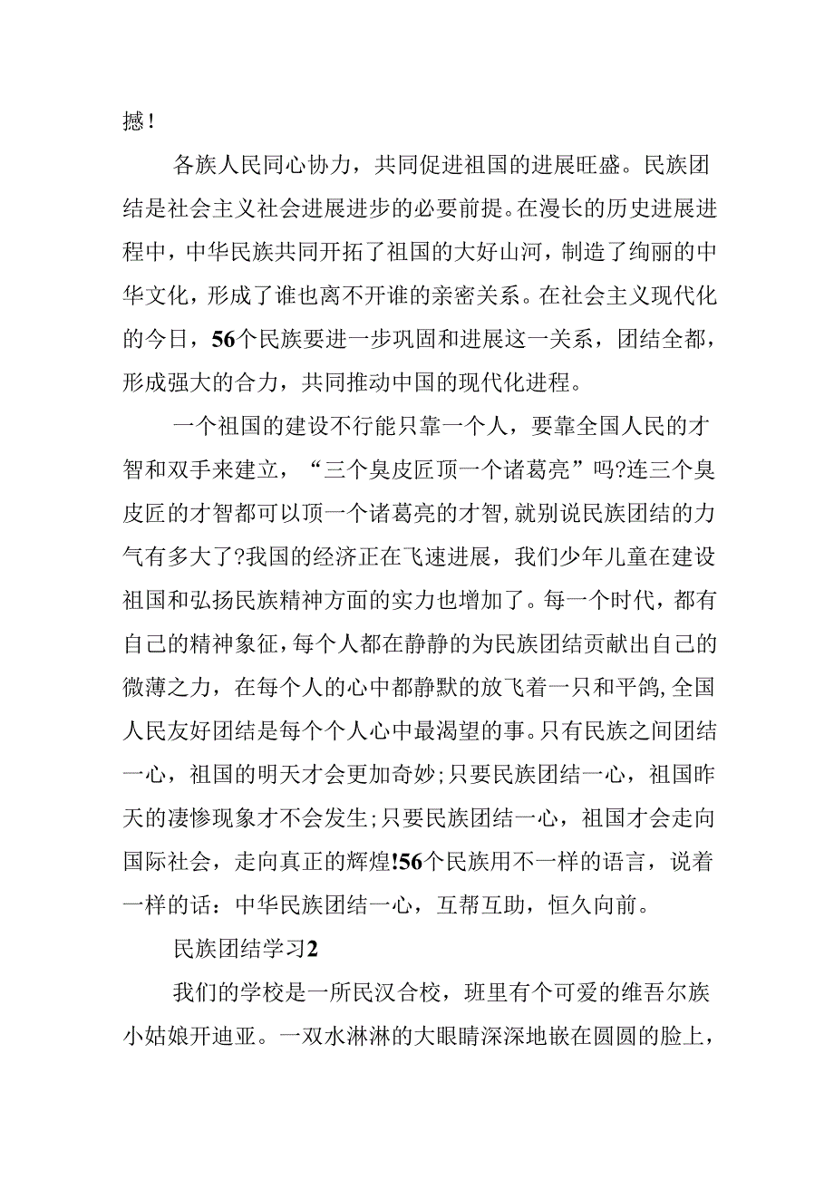 20xx民族团结学习心得600字.docx_第2页