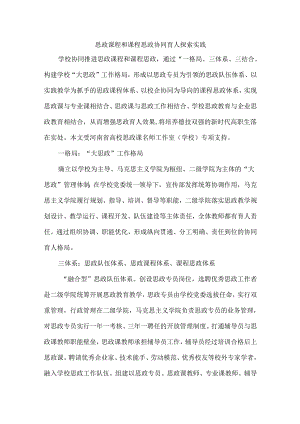 思政课程和课程思政协同育人探索实践.docx