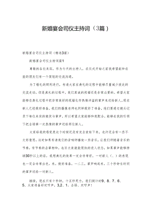 新婚宴会司仪主持词（3篇）.docx