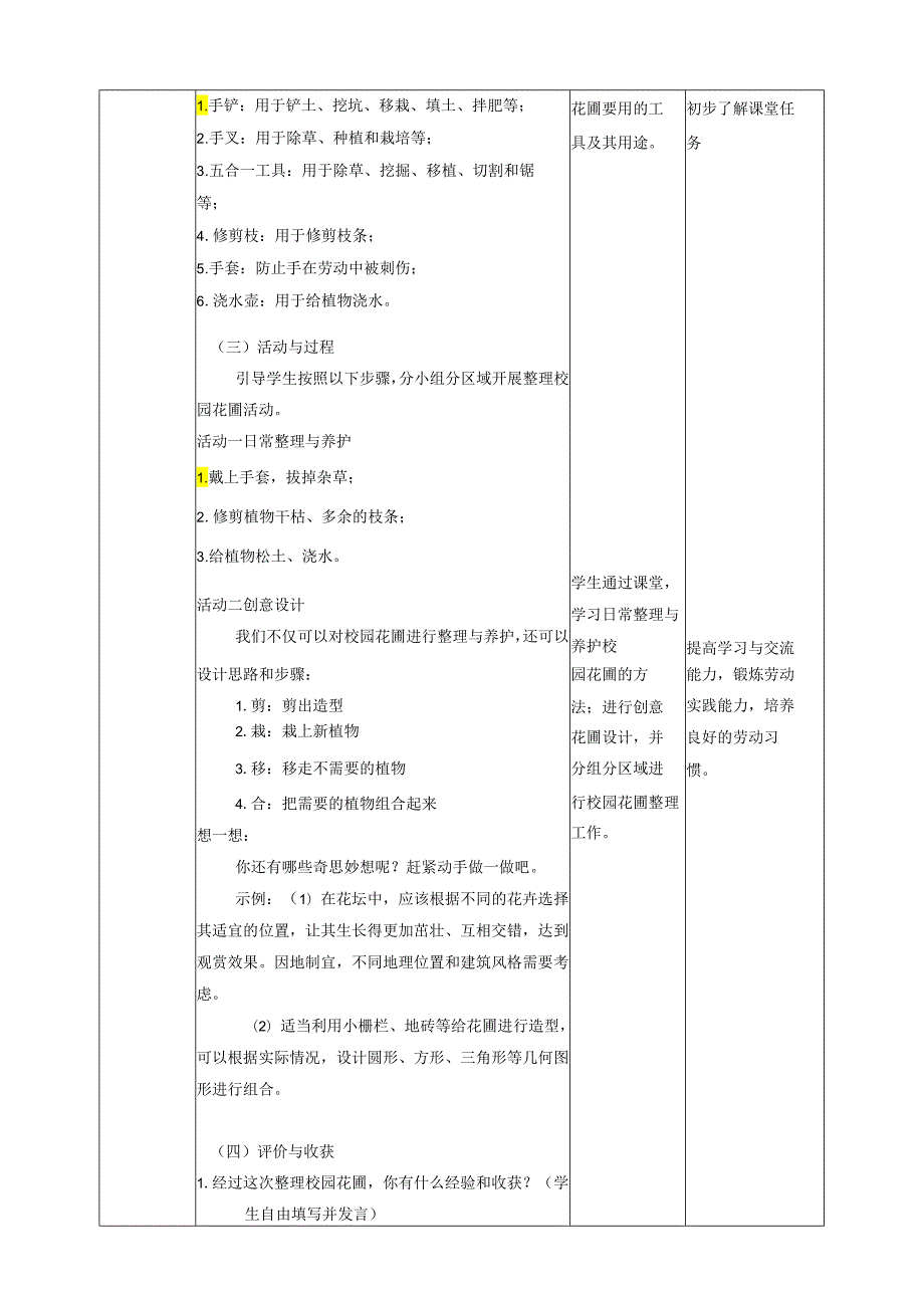 《10 整理校园花圃》教案 川民版劳动教育四下.docx_第2页