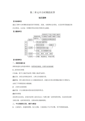 第二单元 中古时期的世界 知识清单.docx