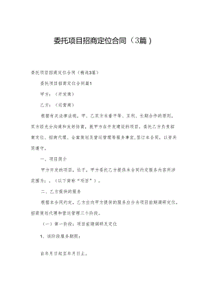 委托项目招商定位合同（3篇）.docx