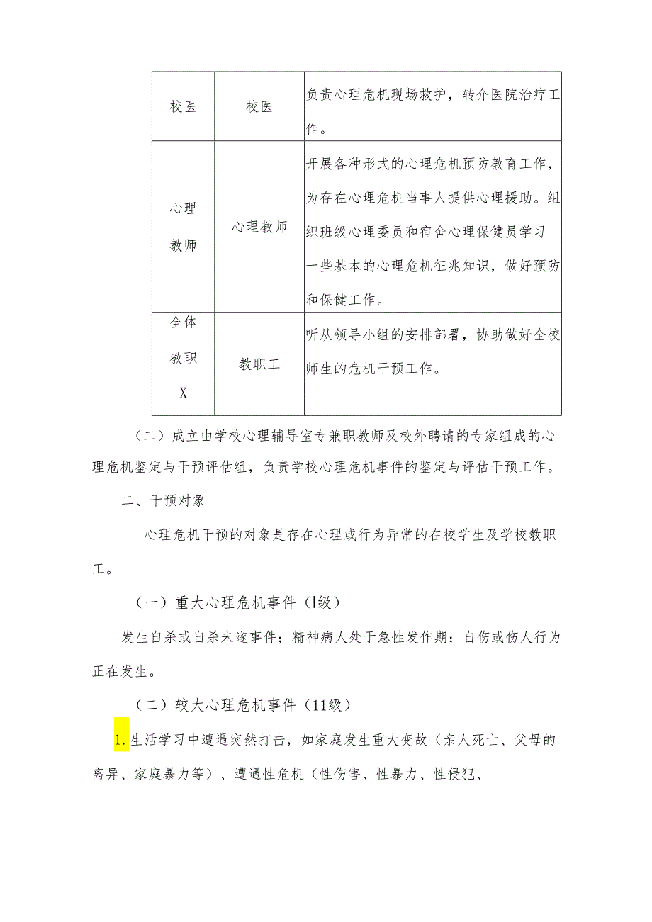 关于中小学学生心理危机干预应急预案（精选2篇）.docx_第3页