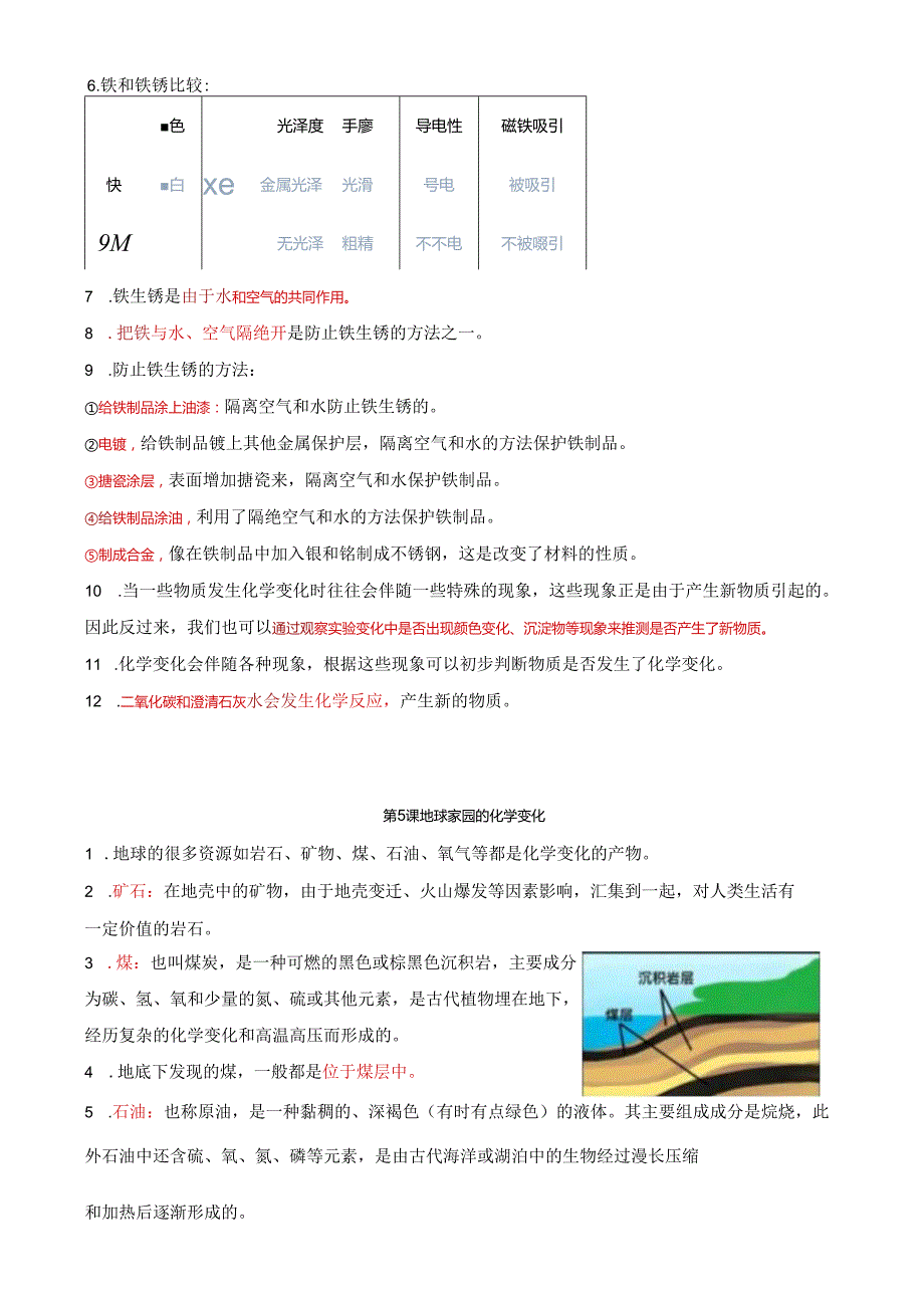 新教科版六年级下册第四单元《物质的变化》知识点整理.docx_第3页