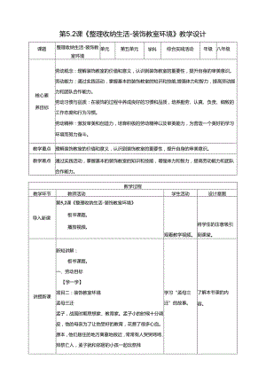 湘人版劳动实践八年级下册任务五项目2《装饰教室环境》 教案.docx