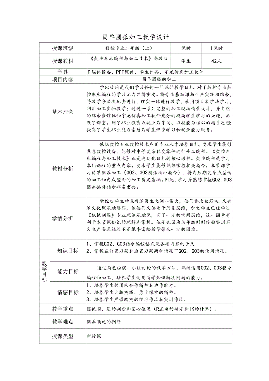 数控车实训项目 简单圆弧加工.docx_第2页