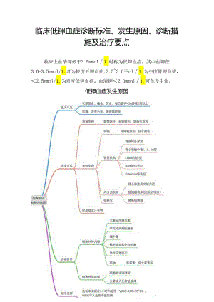 临床低钾血症诊断标准、发生原因、诊断措施及治疗要点.docx