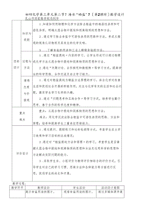 人教版九年级下册 第十一单元 实验活动8 “粗盐的提纯”教学设计.docx