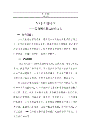 4无土栽培蒜苗活动方案.docx