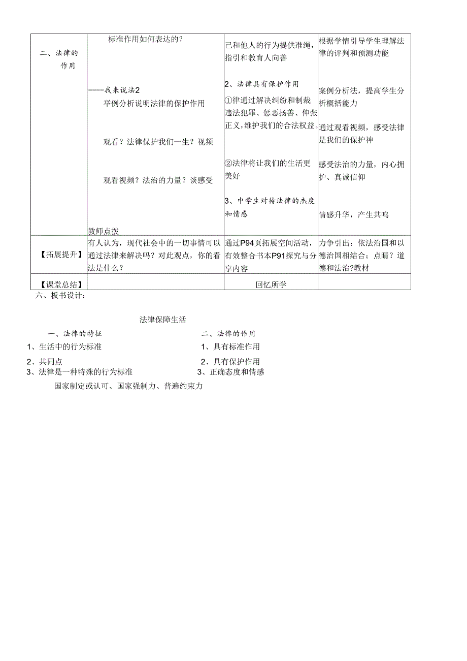 人教版《道德与法治》七年级下册：9.2 法律保障生活 教案.docx_第2页