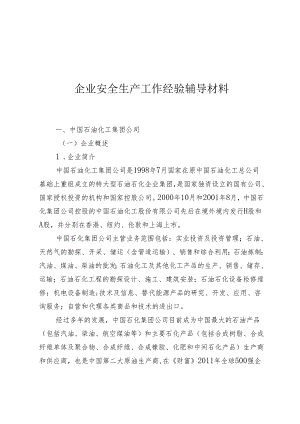 企业安全生产工作经验辅导材料3.31.docx