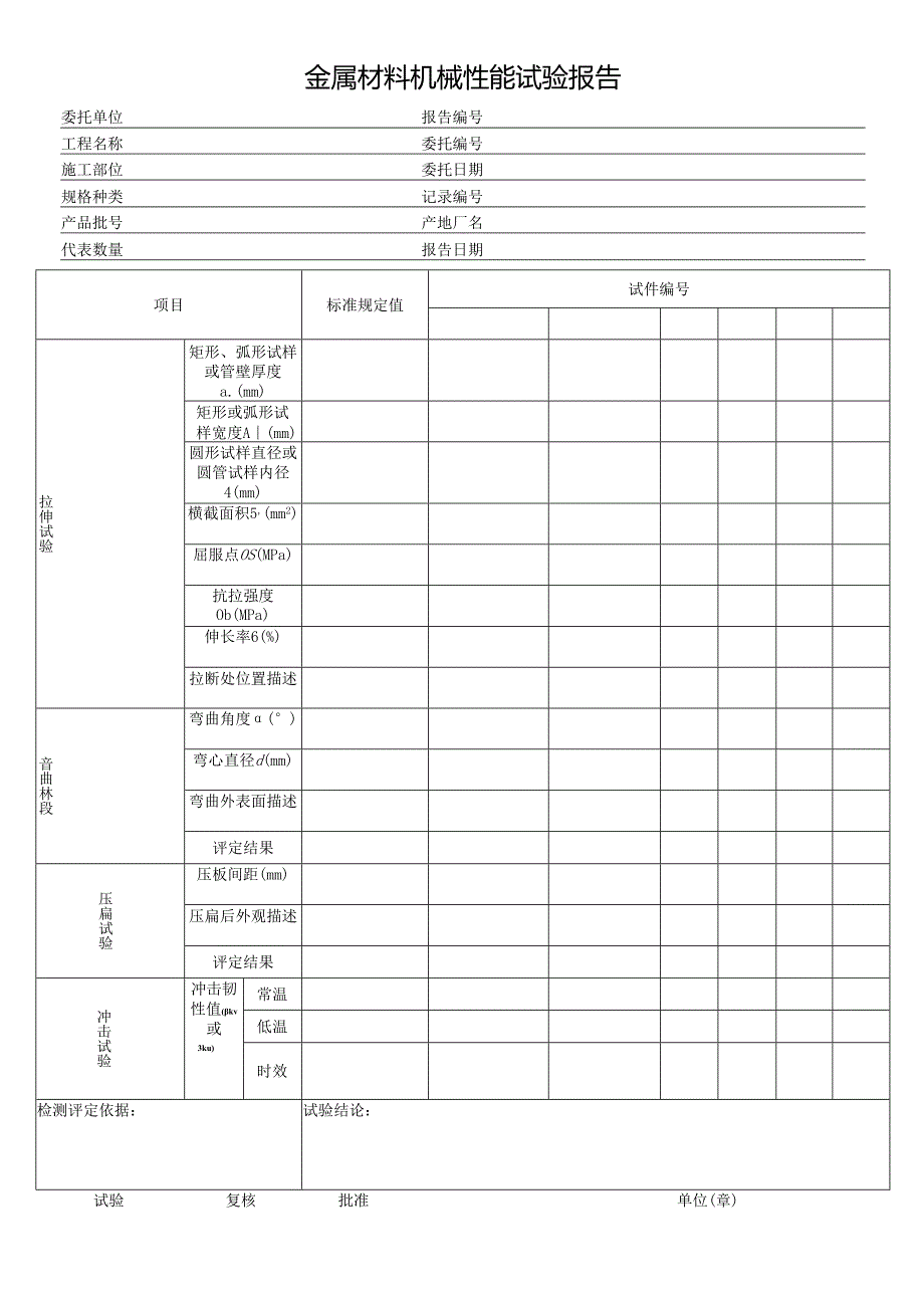 金属材料机械性能试验报告.docx_第1页