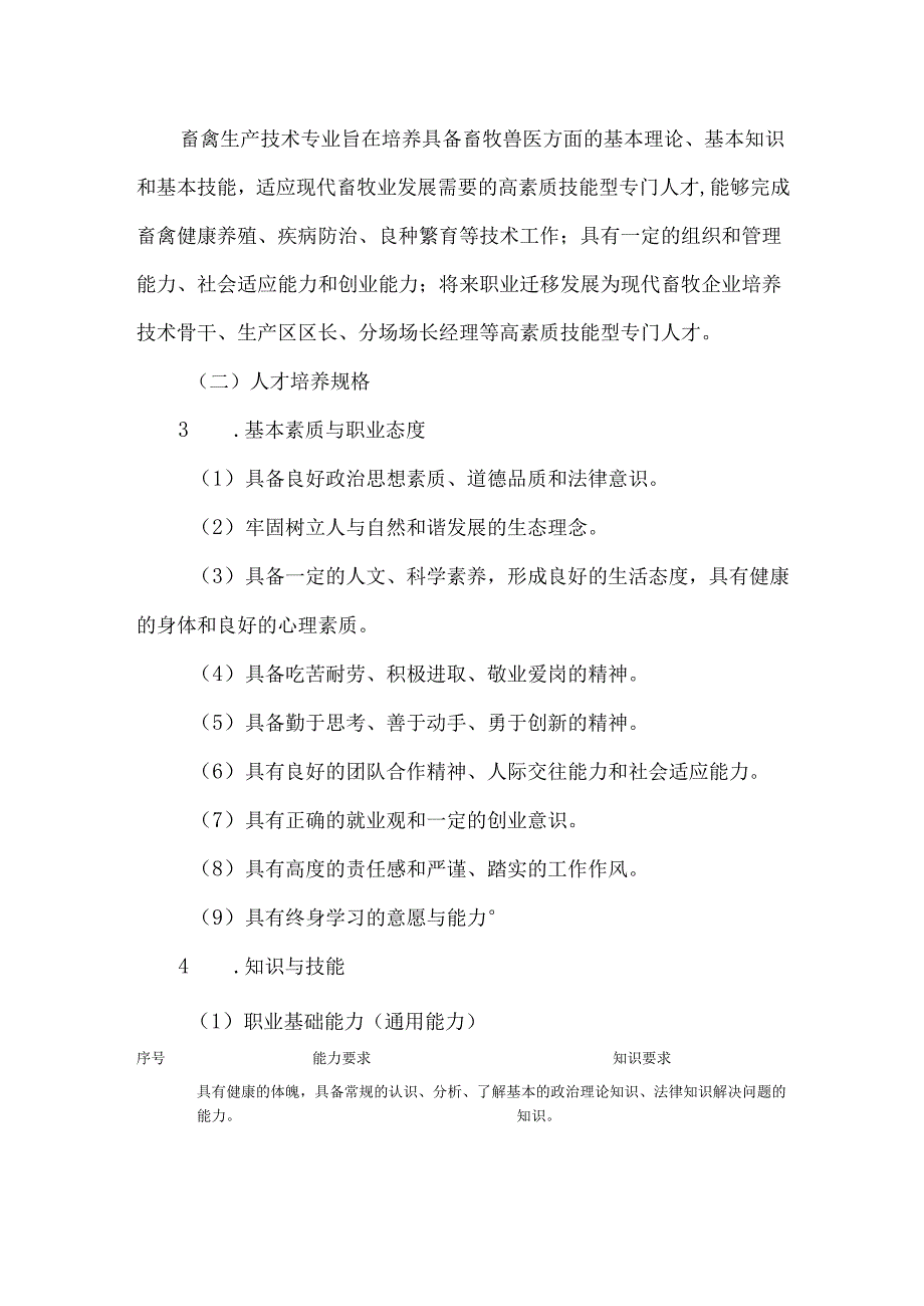 中等职业学校畜禽生产技术专业人才培养方案.docx_第2页