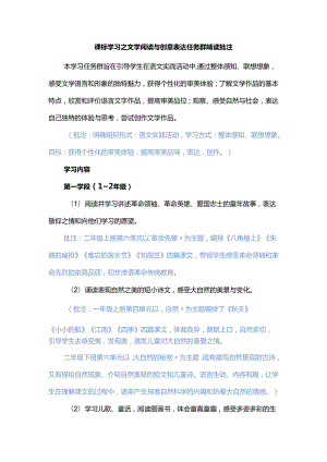 课标学习之文学阅读与创意表达任务群啃读批注.docx