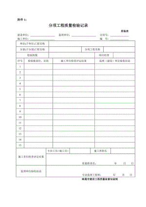 市政工程施工与质量(分部分项、观感、质量控制资料等)验收表格.doc