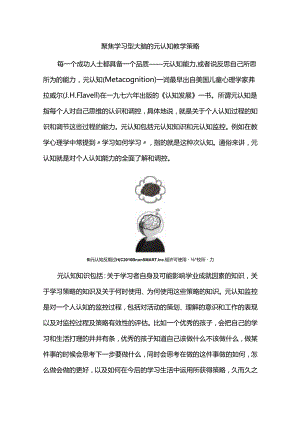 聚焦学习型大脑的元认知教学策略.docx