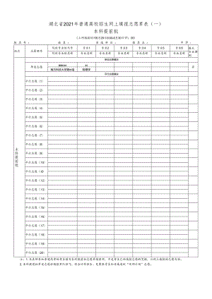 南方科技大学-湖北省2021年普通高校招生网上填报志愿草表.docx