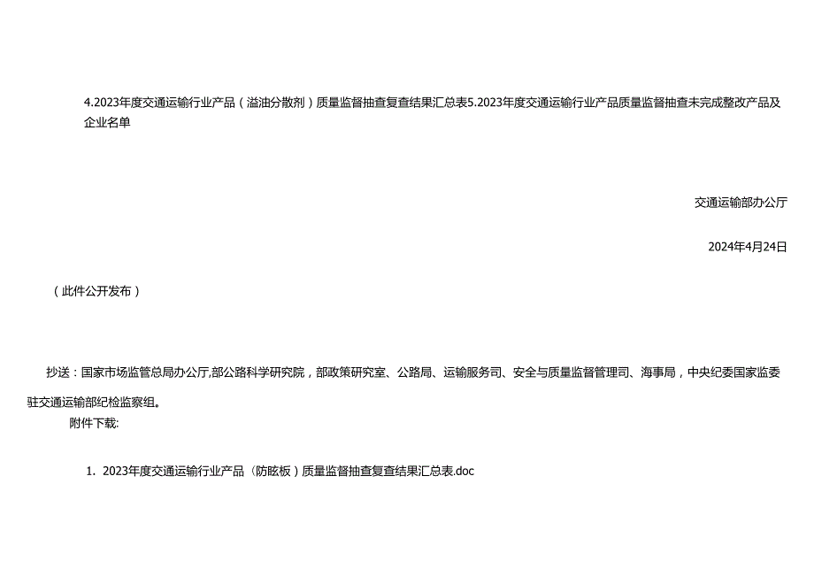 交通运输部办公厅关于公布2023年度交通运输行业产品质量监督抽查复查结果的通知.docx_第3页