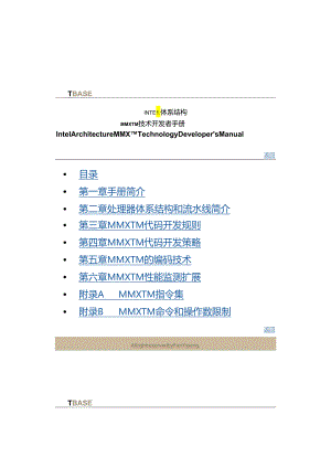 INTEL 体系结构 MMX技术开发者手册.docx